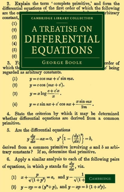 Book cover of: Treatise on Differential Equations. By: George Boole
