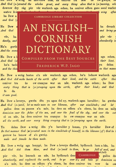 Book cover of: English–Cornish Dictionary. By: Frederick W. P. Jago