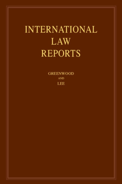 Book cover of: International Law Reports: Volume 183. By: Christopher Greenwood