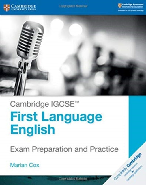Book cover of: Cambridge IGCSE™ First Language English Exam Preparation and Practice. By: Marian Cox