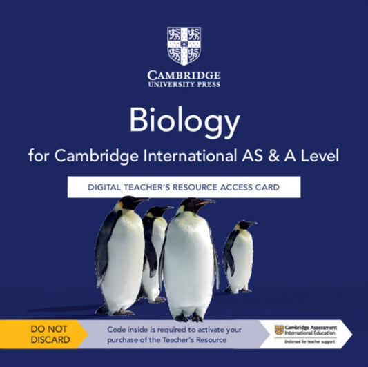 Book cover of: Cambridge International AS & A Level Biology Digital Teacher's Resource Access Card. By: David Martindill