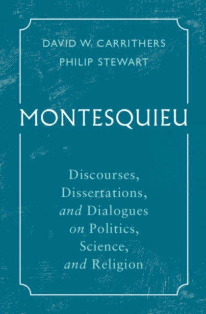 Book cover of: Montesquieu. By: David W. Carrithers