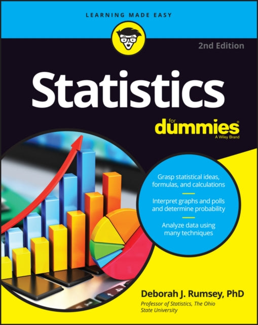 Book cover of: Statistics For Dummies. By: Deborah J. Rumsey