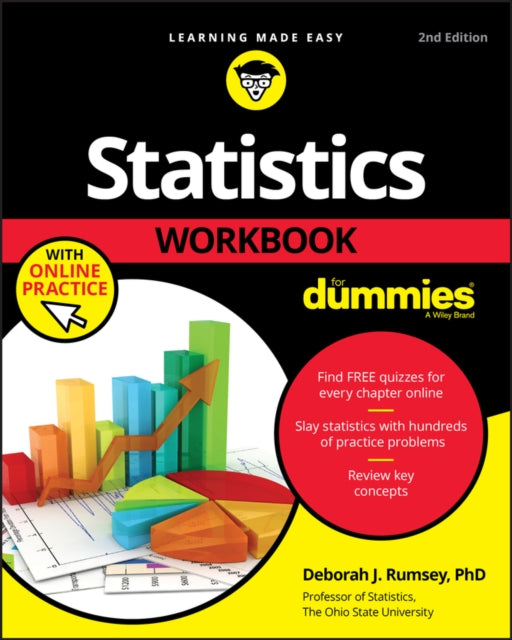 Book cover of: Statistics Workbook For Dummies with Online Practice. By: Deborah J. Rumsey