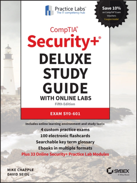 Book cover of: CompTIA Security+ Deluxe Study Guide with Online Labs. By: Mike Chapple