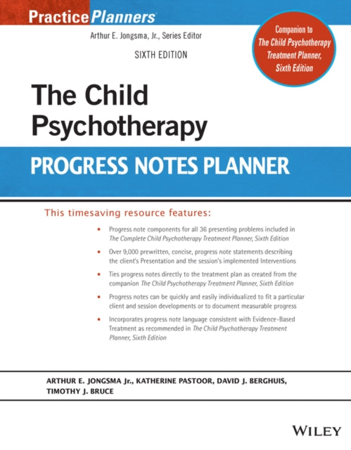 Book cover of: Child Psychotherapy Progress Notes Planner. By: Jongsma