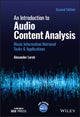 Book cover of: Introduction to Audio Content Analysis. By: Alexander Lerch