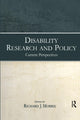 Book cover of: Disability Research and Policy. By: Richard J. Morris
