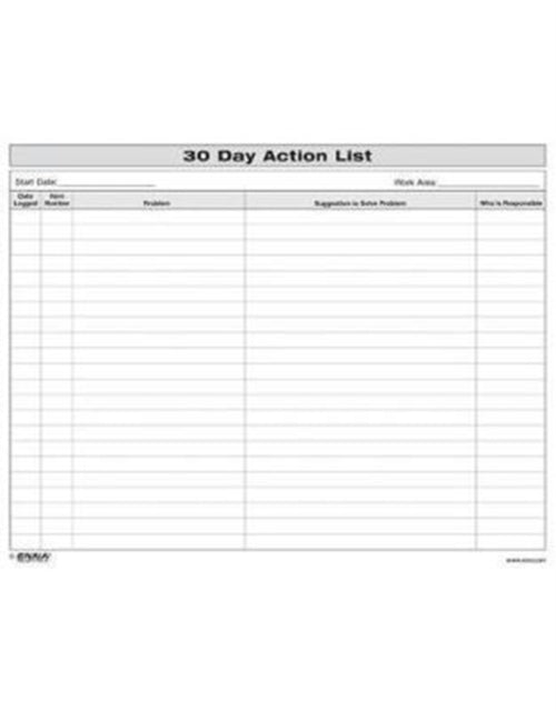 Book cover of: 30 Day Action List. By: Enna
