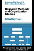 Research Methods and Organization Studies