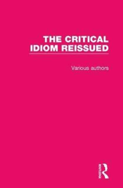 Book cover of: Critical Idiom Reissued