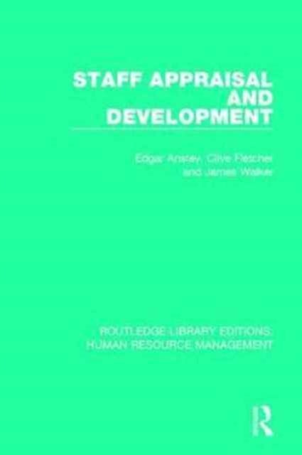 Book cover of: Staff Appraisal and Development. By: Edgar Anstey