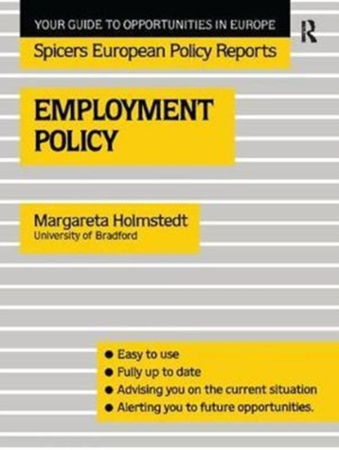 Book cover of: Employment Policy. By: Margareta Holmstedt
