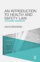Book cover of: Introduction to Health and Safety Law. By: David Branson