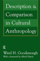Book cover of: Description and Comparison in Cultural Anthropology. By: Alfred Harris