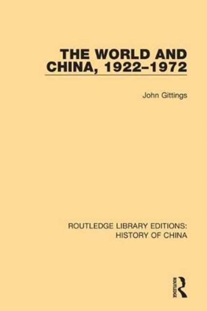 Book cover of: World and China, 1922-1972