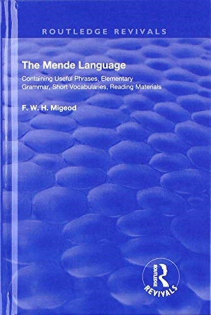 Book cover of: Mende Language. By: F. W. H. Migeod