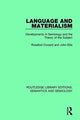 Book cover of: Language and Materialism. By: Rosalind Coward