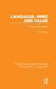 Book cover of: Language, Mind and Value. By: J. N. Findlay