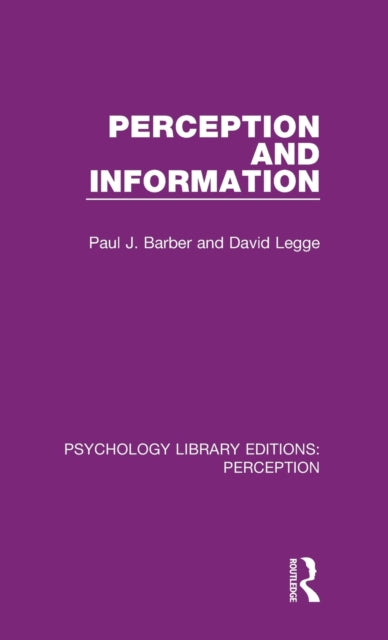 Book cover of: Perception and Information. By: Paul J. Barber