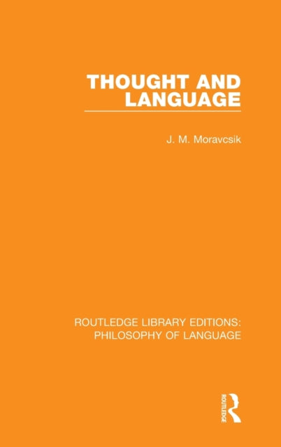 Book cover of: Thought and Language. By: J. M. Moravcsik