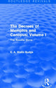 Book cover of: Decrees of Memphis and Canopus: Vol. I (Routledge Revivals). By: E. A. Wallis Budge