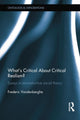 Book cover of: What's Critical About Critical Realism?. By: édéric Vandenberghe
