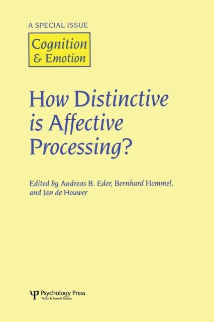 Book cover of: How Distinctive is Affective Processing?