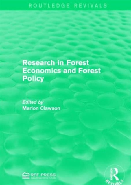 Book cover of: Research in Forest Economics and Forest Policy. By: Marion Clawson