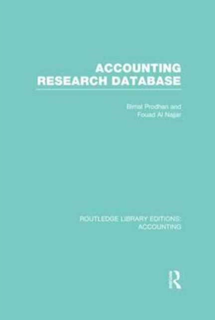 Book cover of: Accounting Research Database (RLE Accounting). By: B. Prodhan