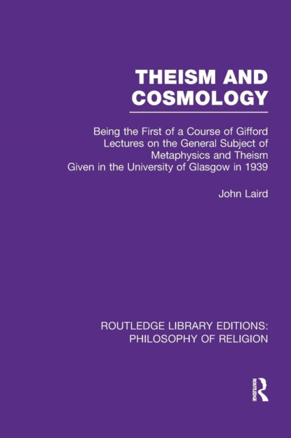 Book cover of: Theism and Cosmology. By: John Laird