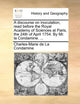 Book cover of: discourse on inoculation, read before the Royal Academy of Sciences at Paris, the 24th of April 1754. By Mr. la Condamine. ...