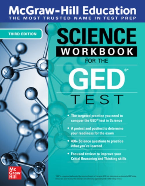 Book cover of: McGraw-Hill Education Science Workbook for the GED Test, Third Edition. By: McGraw Hill Editors
