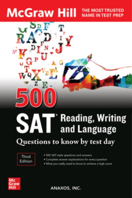Book cover of: 500 SAT Reading, Writing and Language Questions to Know by Test Day, Third Edition. By: Anaxos Inc.