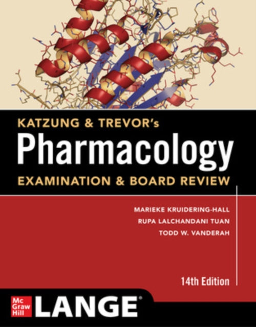 Book cover of: Katzung & Trevor's Pharmacology Examination & Board Review, Fourteenth Edition. By: Marieke Kruidering-Hall