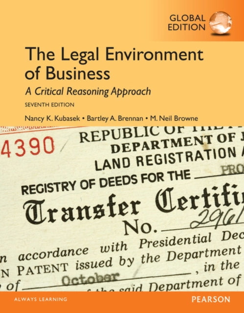 Book cover of: Legal Environment of Business, The, Global Edition. By: Bartley A. Brennan