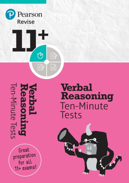 Book cover of: Pearson REVISE 11+ Verbal Reasoning Ten-Minute Tests - for 2026, 2027 exams. By: Susan Purcell