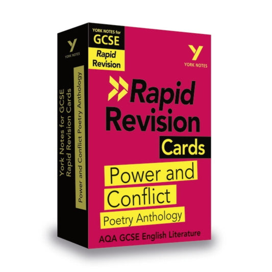 Book cover of: York Notes RAPID AQA GCSE (Revision Cards) Power and Conflict Poetry Anthology - for 2026, 2027 exams. By: Laura Burden