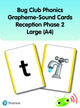 Book cover of: Bug Club Phonics Grapheme-Sound Cards Reception Phase 2 Large (A4)