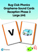 Book cover of: Bug Club Phonics Grapheme-Sound Cards Reception Phase 3 Large (A4)