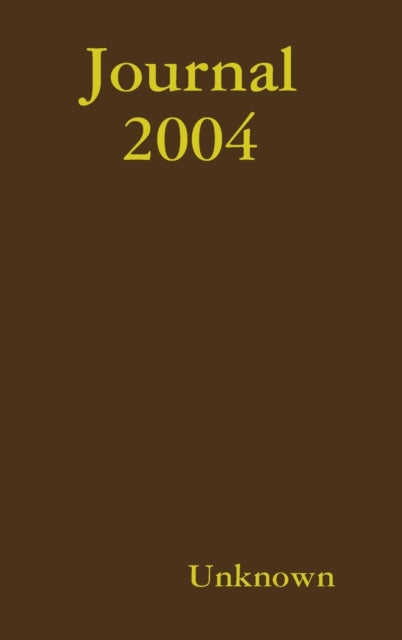 Book cover of: Journal 2004