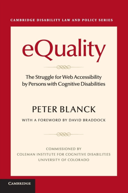 Book cover of: eQuality. By: Peter David Blanck