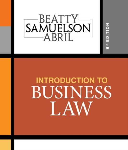 Book cover of: Introduction to Business Law. By: Jeffrey F. Beatty