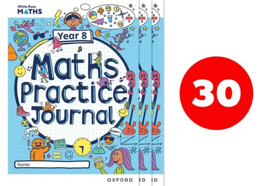 Book cover of: White Rose Maths Practice Journals Year 8 Workbooks: Pack of 30. By: Emily Fox