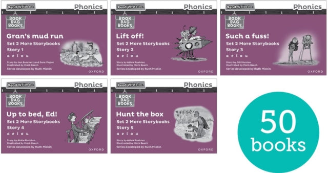 Book cover of: Read Write Inc. Phonics: Purple Set 2 More Black & White Storybooks (Pack of 50). By: Ruth Miskin