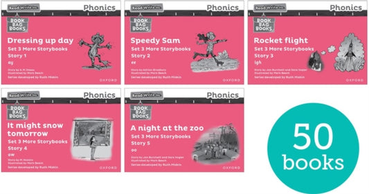 Book cover of: Read Write Inc. Phonics: Pink Set 3 More Black & White Storybooks (Pack of 50). By: Ruth Miskin