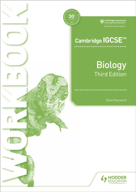 Book cover of: Cambridge IGCSE™ Biology Workbook 3rd Edition. By: Dave Hayward