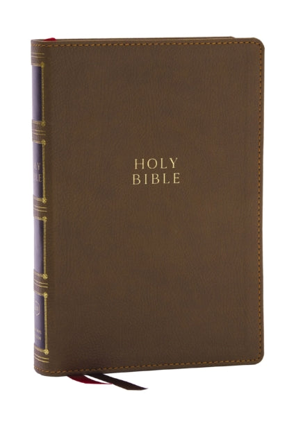 Book cover of: KJV Holy Bible: Compact Bible with 43,000 Center-Column Cross References, Brown Leathersoft, Red Letter, Comfort Print (Thumb Indexing): King James Version. By: Zondervan