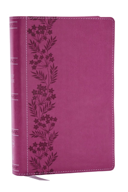 Book cover of: NKJV Personal Size Large Print Bible with 43,000 Cross References, Pink Leathersoft, Red Letter, Comfort Print (Thumb Indexed). By: Zondervan