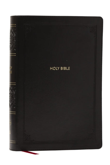 Book cover of: NKJV Giant Print End-of-Verse Reference Bible, Black Leathersoft, Red Letter, Comfort Print (Thumb Indexed)